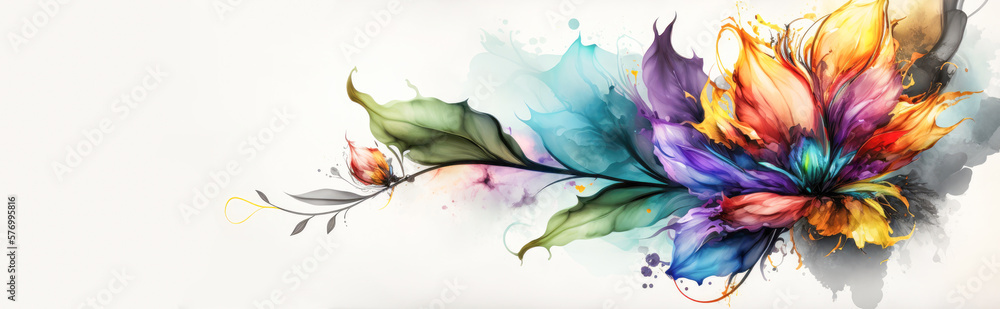 Obraz premium Spring flower background with copy space - Generative AI