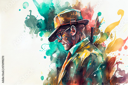 background image of detective, character, clever person, AI Generated