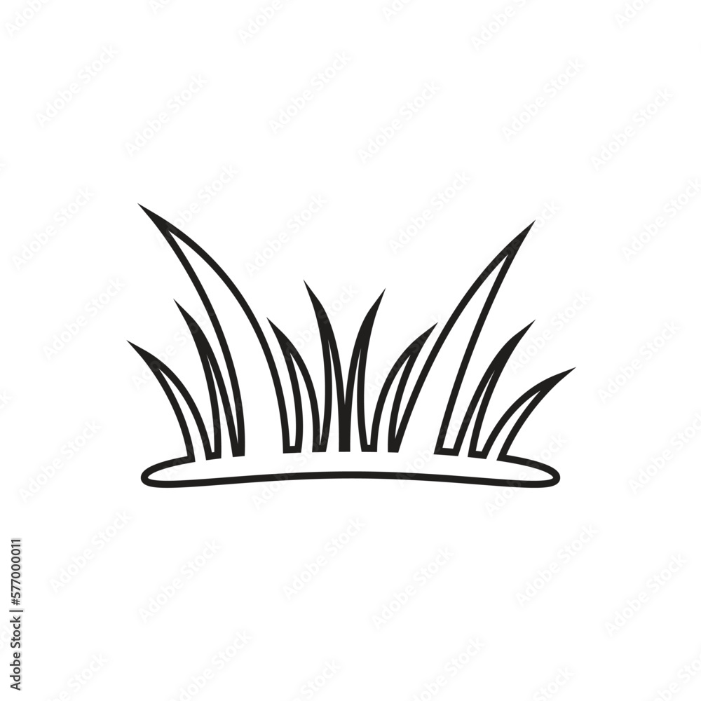 grass, icon, line, vector, illustration, design, logo, template, flat, trendy,collection