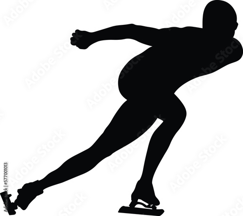 speed skating man athlete skater black silhouette