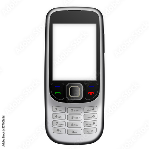 mobile feature phone isolated on white transparent background illustrations