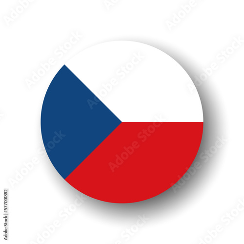 Free Download Czech Republic flag - flat vector circle icon or badge with dropped shadow. - GFXLoad