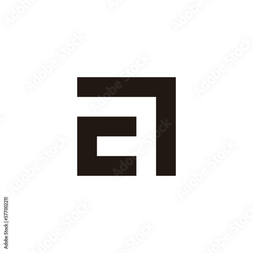 letter ca square geometric line simple logo vector