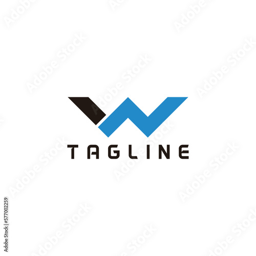 Free Download letter nw simple geometric colorful logo vector - GFXLoad