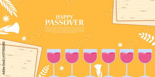 Vector illustration Happy Passover greeting