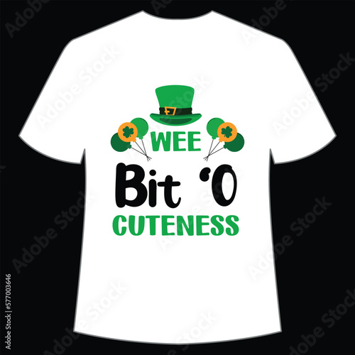 Wee Bit O Cuteness, St. Patrick's Day Shirt Print Template, Lucky Charms, Irish, everyone has a little luck Typography Design