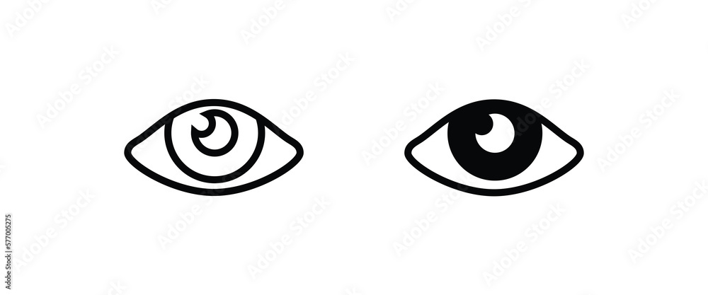 vision icon, eye vector, sign, symbol, logo, illustration, editable stroke, flat design style isolated on white. view, look, opinion, glance, peek, glimpse, dekko, eyebeam, eyewink