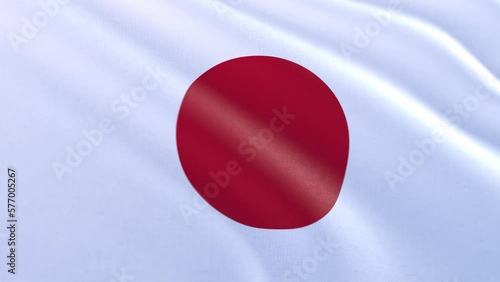 Slow motion loop of a Japan flag waving in the wind