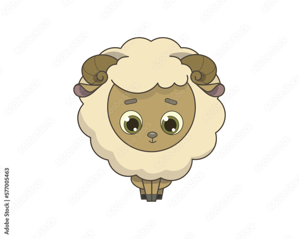 Sheep vector isolated colour icon. Sheep animal vector icon. Sheep icon