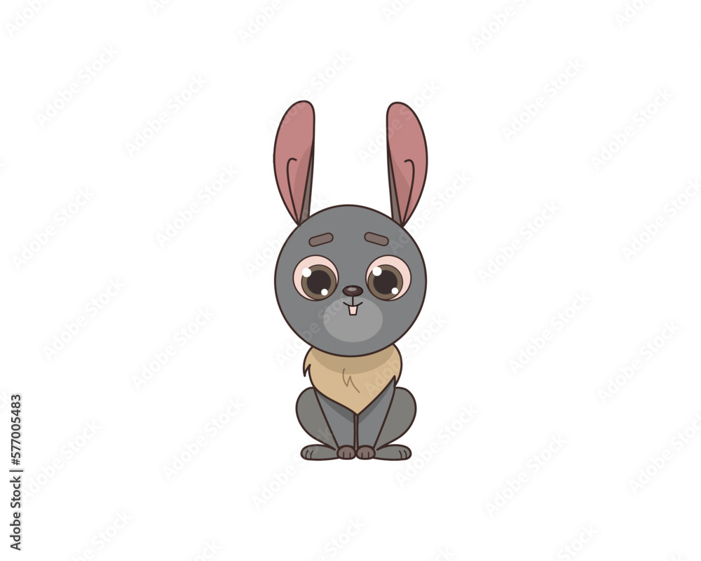 Fototapeta premium Rabbit vector isolated colour icon. Rabbit animal vector icon. Rabbit icon