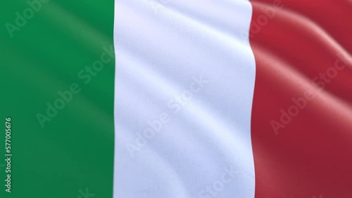 Slow motion loop of an Italy flag waving in the wind photo