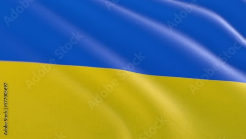 Slow motion loop of an Ukraine flag waving in the wind