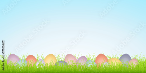 Banner 14 Ostereier Bunt In Wiese Himmel