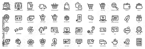 Photo E-commerce shopping icons set