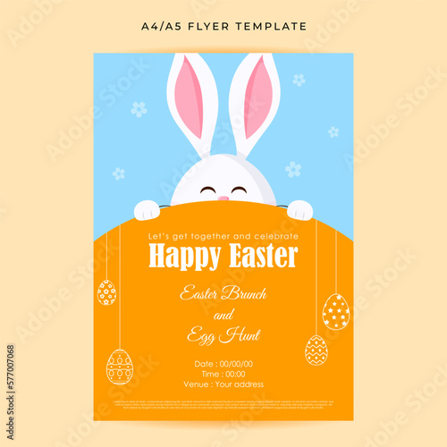 Vector illustration of Happy Easter Invitation Template