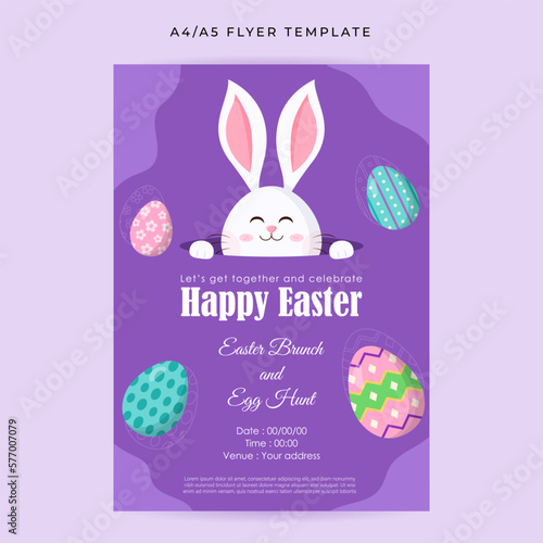 Vector illustration of Happy Easter Invitation Template