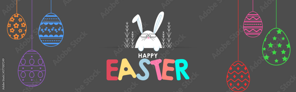 Vector illustration of Happy Easter wishes greeting Vector illustration of Happy Easter wishes greeting