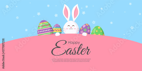 Vector illustration of Happy Easter wishes greeting