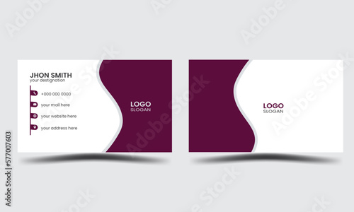 Violet And White Simple Business Card Template
