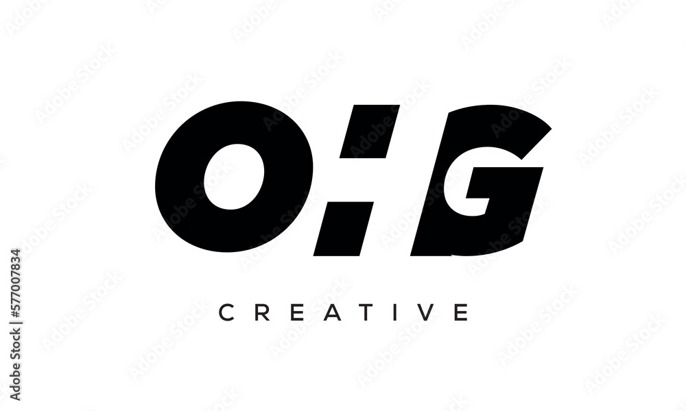 OHG letters negative space logo design. creative typography monogram vector OHG letters negative space logo design. creative typography monogram vector