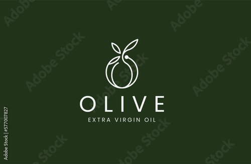 Olive logo icon design template flat. Natural extra virgin oil. beauty, cosmetic and food