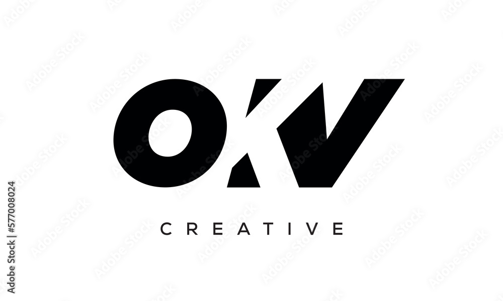 OKV letters negative space logo design. creative typography monogram vector OKV letters negative space logo design. creative typography monogram vector