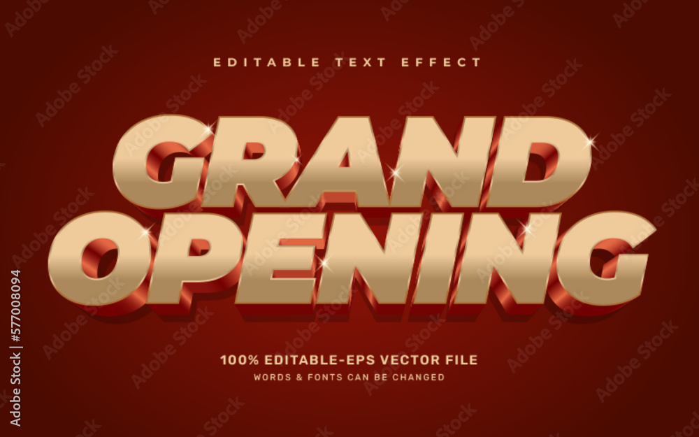 Gold Grand opening editable text effect template