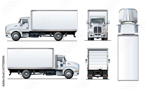 Delivery or cargo truck template isolated on transparency background. 