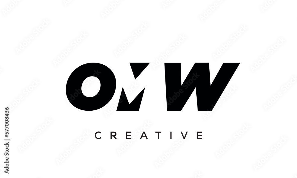 OMW letters negative space logo design. creative typography monogram vector OMW letters negative space logo design. creative typography monogram vector