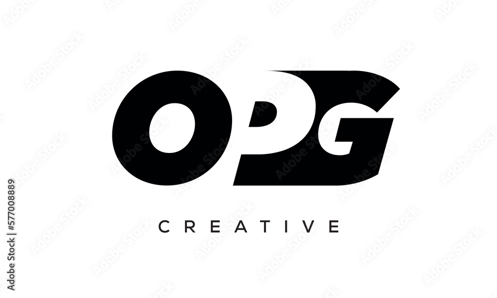 OPG letters negative space logo design. creative typography monogram vector OPG letters negative space logo design. creative typography monogram vector