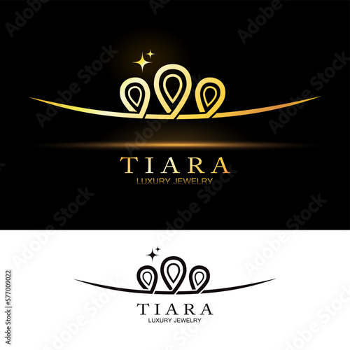 Icon Stylized Tiara. Vector Logo design, Luxury jewelry