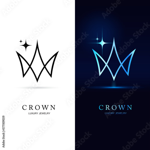 Icon Stylized Crown. Vector Logo design, Luxury jewelry