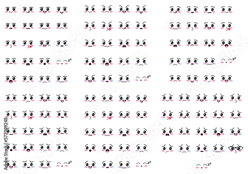 Set of Kawaii emotions