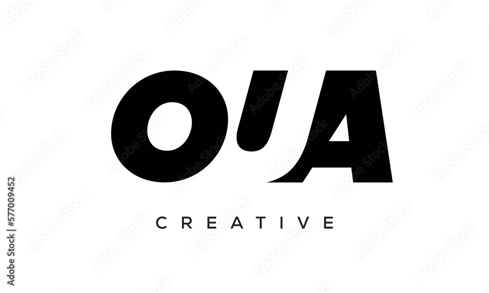 OUA letters negative space logo design. creative typography monogram vector OUA letters negative space logo design. creative typography monogram vector