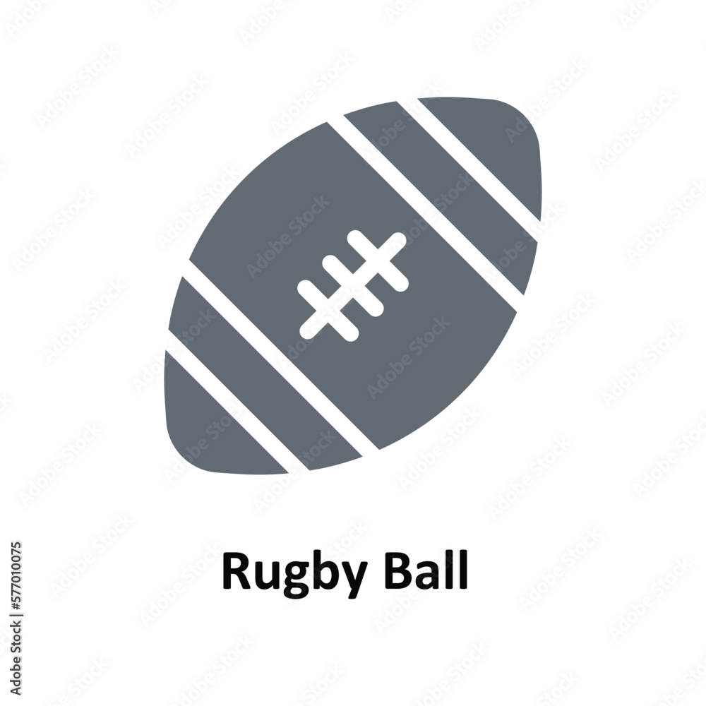 Rugby Ball Vector Solid Icons. Simple stock illustration stock Rugby Ball Vector Solid Icons. Simple stock illustration stock