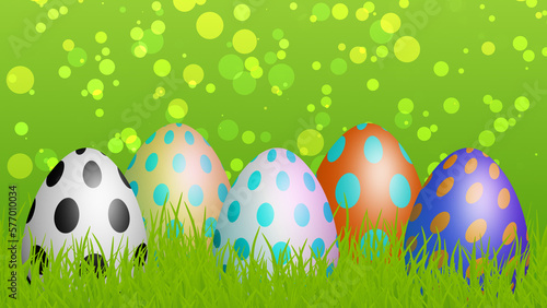 beautiful dotted texture eggs on blur background
