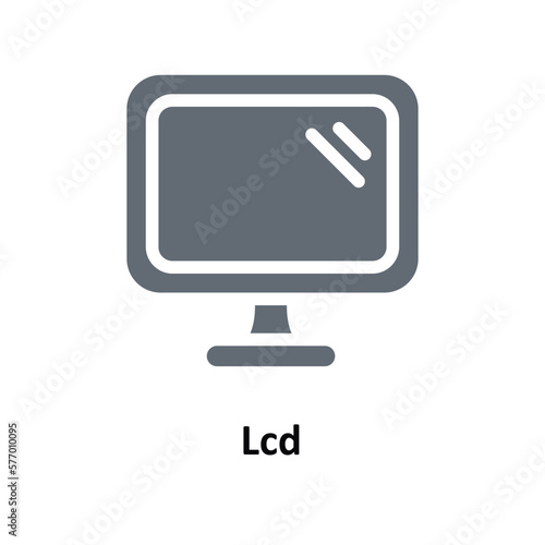 Lcd Vector Solid Icons. Simple stock illustration stock