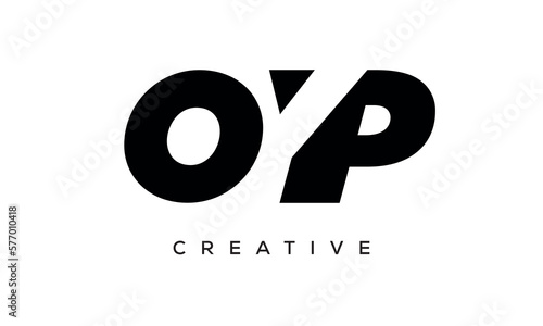 OYP letters negative space logo design. creative typography monogram vector