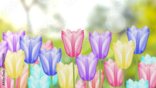 Fototapeta Naklejka Na Ścianę i Meble -  beautiful flower illustration image on blur background