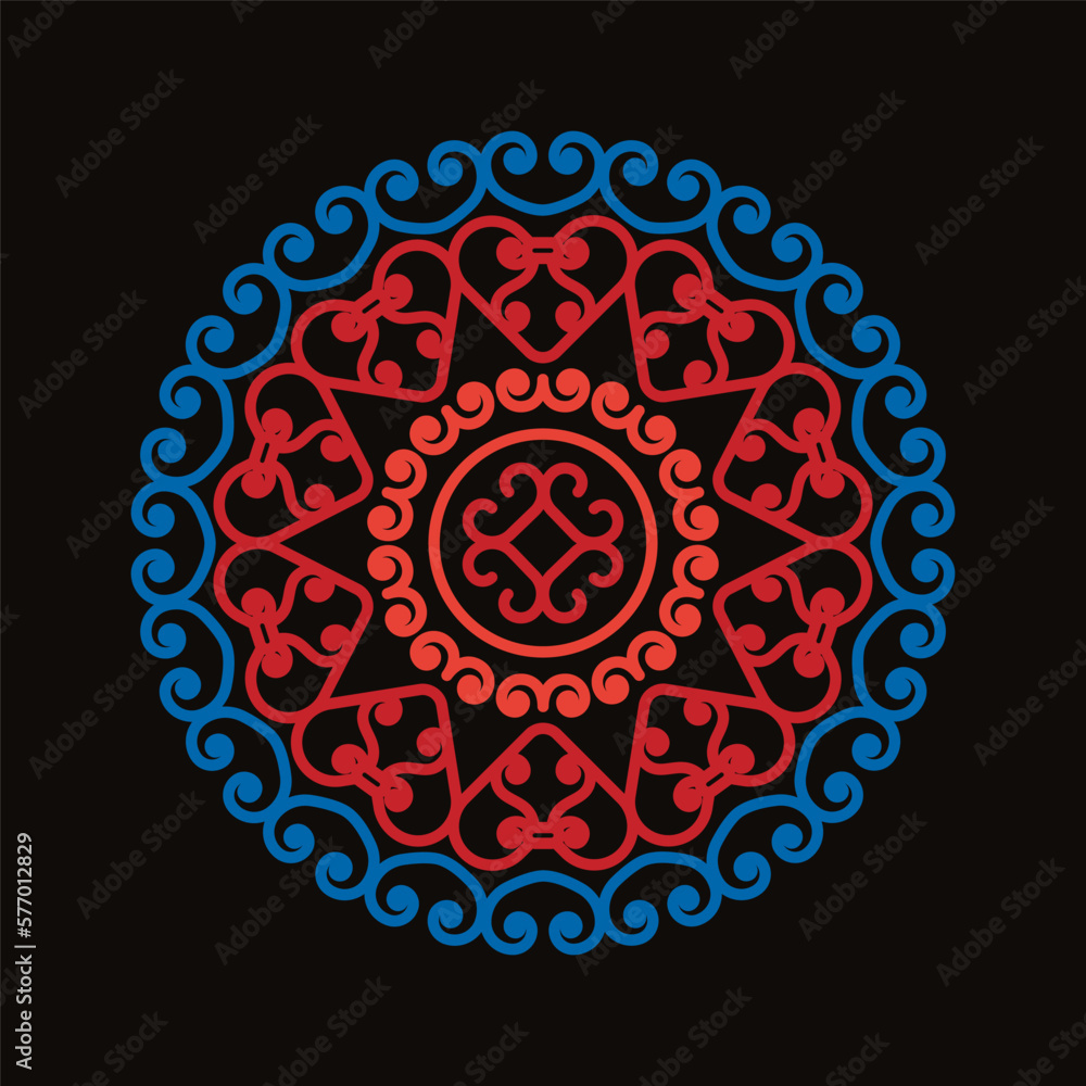 Georgian ornaments. Native ornate with caucasian motifs. Oriental decorative mandala pattern