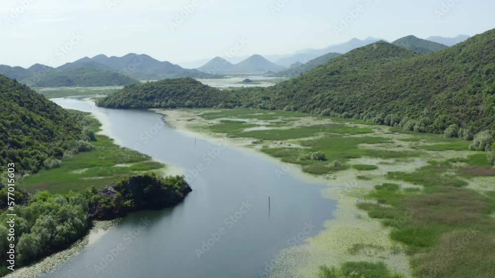 aerial view Skadar lake in Montenegro. Summer sunny day. pavlova strana viewpoint aerial view Skadar lake in Montenegro. Summer sunny day. pavlova strana viewpoint