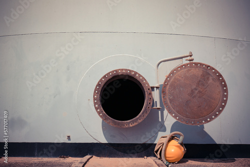 Fototapeta Naklejka Na Ścianę i Meble -  Tank white confined space entry