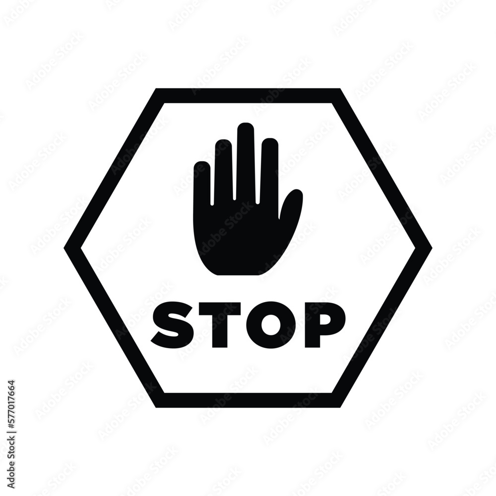 Obraz premium stop sing, icon, line, vector, illustration, design, logo, template, flat, trendy,collection