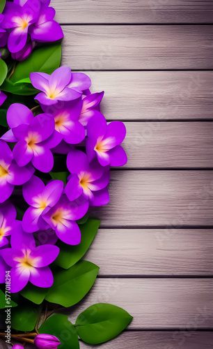 lilac on wooden background