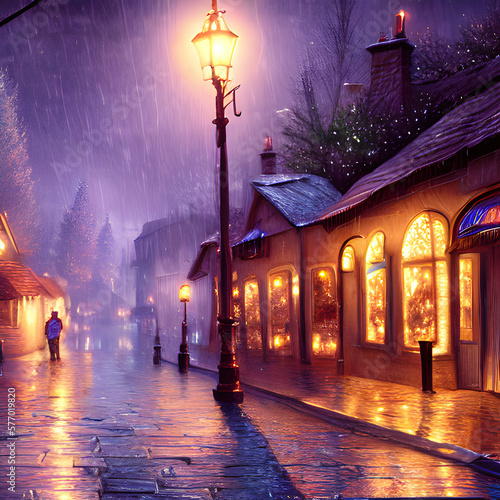 street in the rainy night