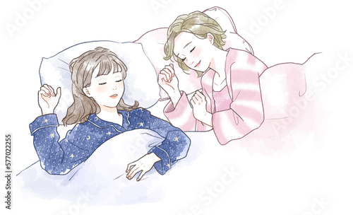 Illustration of sleeping women.