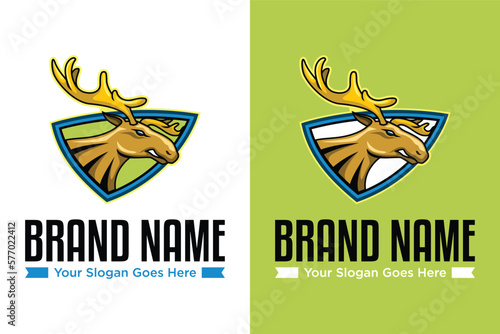 modern Moose Head sport team illustration logo design