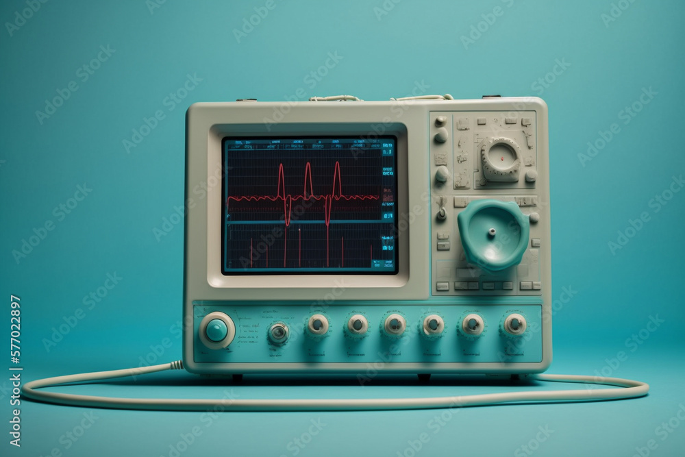 Heart monitor measuring vital signs, medical technology. Generative AI. Heart monitor measuring vital signs, medical technology. Generative AI.
