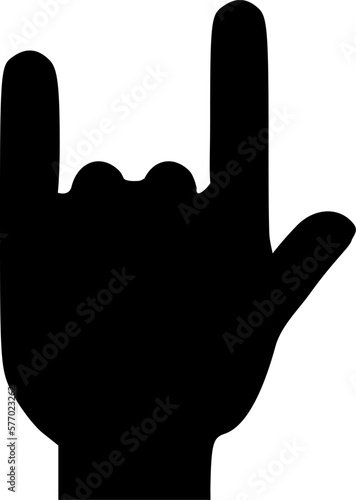 Silhouette einer Hand: Metal - Rock Zeichen