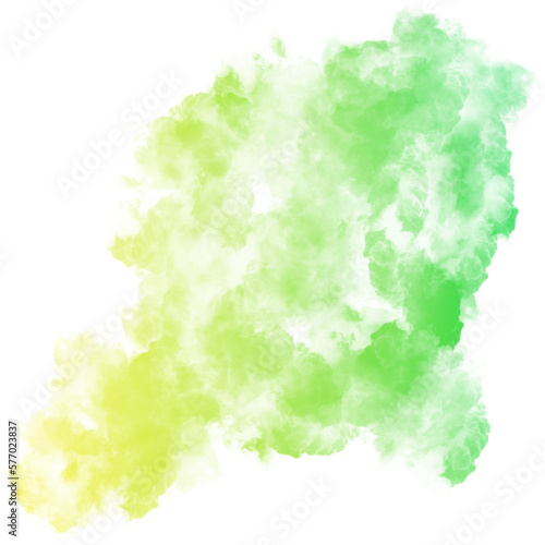  Green and Yellow Gradient Smoke Abstract Shape